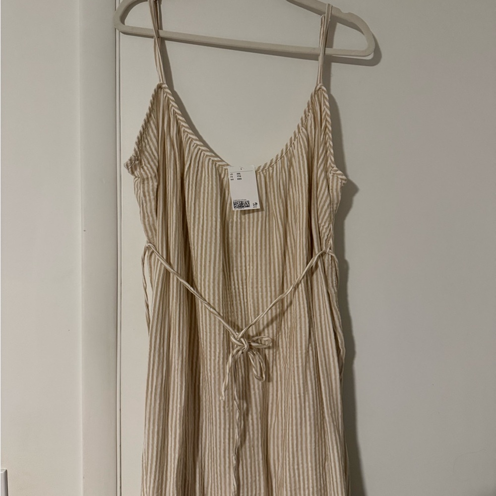 NWT H&M Beige Striped Maxi Dress size XXL